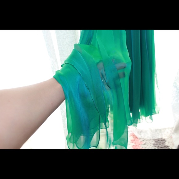 Teal/ aqua embellished gown - Picture 4 of 4